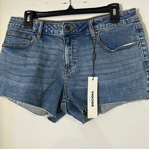 Vigoss Marley mid rise cutoff denim shorts size 30 NWT
